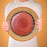 Ceramic Pie Plate / Baking Dish - Rustic Red