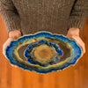 Scalloped Ceramic Platter - Amber Blue