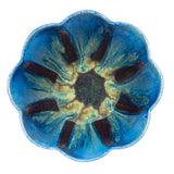Large 1 gal. Flower Shaped Ceramic Bowl - Amber Blue