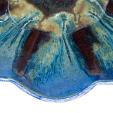 Large 1 gal. Flower Shaped Ceramic Bowl - Amber Blue