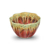 Small 24 oz. Flower Shaped Ceramic Bowl - Rustic Red