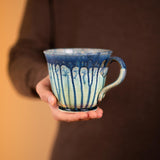 Large 18 oz. Ceramic Mug - Blue Mint Green