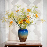 Large Ceramic Round Vase - Amber Blue