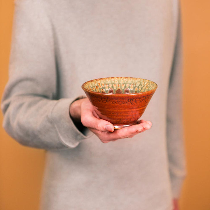 Shop Rustic Red Handmade Ceramic Chip and Dip Set - 4 - Blanket Creek Pottery 