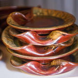 Large Ceramic Spoon Rest - Rustic Red