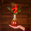 Tall Ceramic Bud Vase - Rustic Red