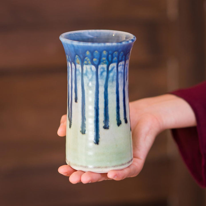 Buy 13 oz. Blue Mint Green Handmade Ceramic Tumbler - 2 - Blanket Creek Pottery 