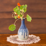 Tall Ceramic Bud Vase - Blue Mint Green