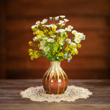 Ceramic Bud Vase, Small Ceramic Vase, Modern Ceramic Vase in Brown & Yellow, Small Pottery Vase