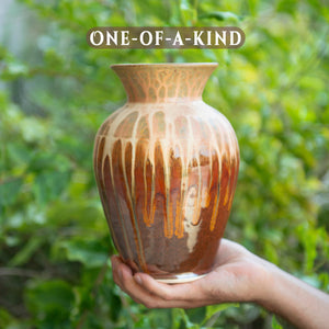 Classic Large Ceramic Vase Handmade, Studio Pottery Vase, Flower Vase Ceramic, Consol Table Decor, Drip Glaze Pottery Vase, ONE-OF-A-KIND